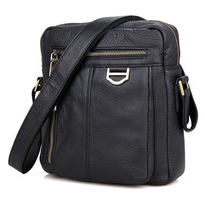 New Fashion Messenger Bags Casual Leather Bags For Men Leather Messenger Corssbody Side Shoulder Bag 1011 - ROCKCOWLEATHERSTUDIO