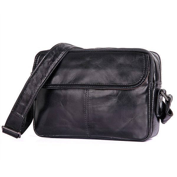 Genuine Leather Messenger Bags Casual Leather Bags For Men Corssbody Side Single Shoulder Bag 1026 - ROCKCOWLEATHERSTUDIO