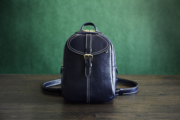 High Quality Genuine Leather Backpack, Satchel Shoulder Bag, Woman Backpack D009 - ROCKCOWLEATHERSTUDIO