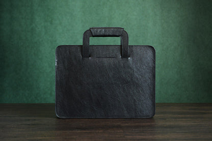 Custom Handmade Italian Vegetable Tanned Leather Briefcase, Men's Handbag, Leather Laptop Bag D001 - ROCKCOWLEATHERSTUDIO
