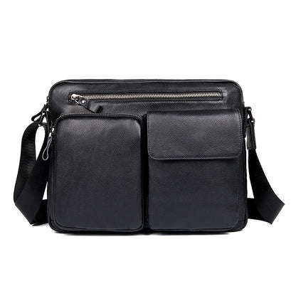 Top Grain Genuine Leather Mens Briefcase Business Messenger Bag New Fashion Crossbody Shoulder Bag 1044 - ROCKCOWLEATHERSTUDIO