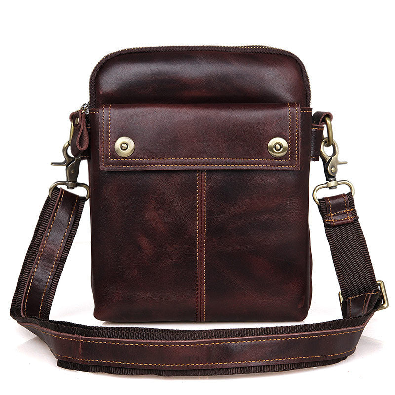Vintage Messenger Bags Casual Leather Bags For Men Leather Messenger Corssbody Side Shoulder Bag 1002