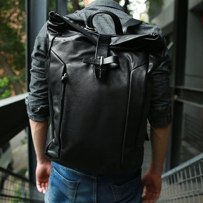 Full Grain Leather Travel Backpack Handmade  Laptop Backpack School Backpack ZN625 - ROCKCOWLEATHERSTUDIO