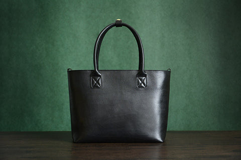 Italian Vegetable Tanned Leather Tote Bag, Women Shopper BagShoulder Bag D013 - ROCKCOWLEATHERSTUDIO