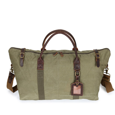 Leather Canvas Tote Travel Bag Large Capacity Duffle Bag Canvas Travel Duffel Bag YD2220 - ROCKCOWLEATHERSTUDIO