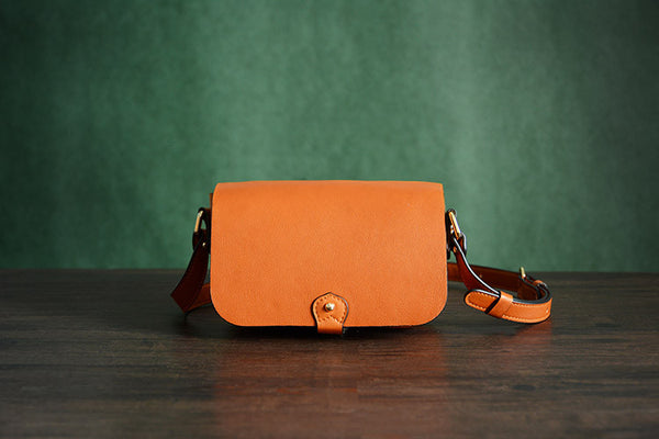 Handmade Italian Leather Satchel Bag Lady Purse D041 - ROCKCOWLEATHERSTUDIO