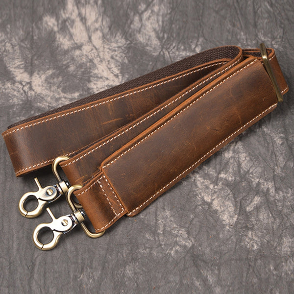 Handmade Vintage Leather Shoulder Strap Replacement Brown