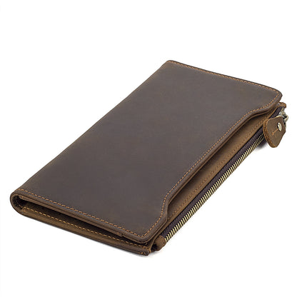 Handmade  Leather Wallet, Mens Wallet And Card Holder Wallet Cryptocurrency Wallet Rfid Man Short Wallet 8168 - ROCKCOWLEATHERSTUDIO