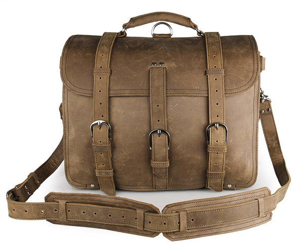Large Leather Travel Bag, Leather Laptop Bags For Men, Best Briefcases For Men, Leather Holdall Bags 7072 - ROCKCOWLEATHERSTUDIO