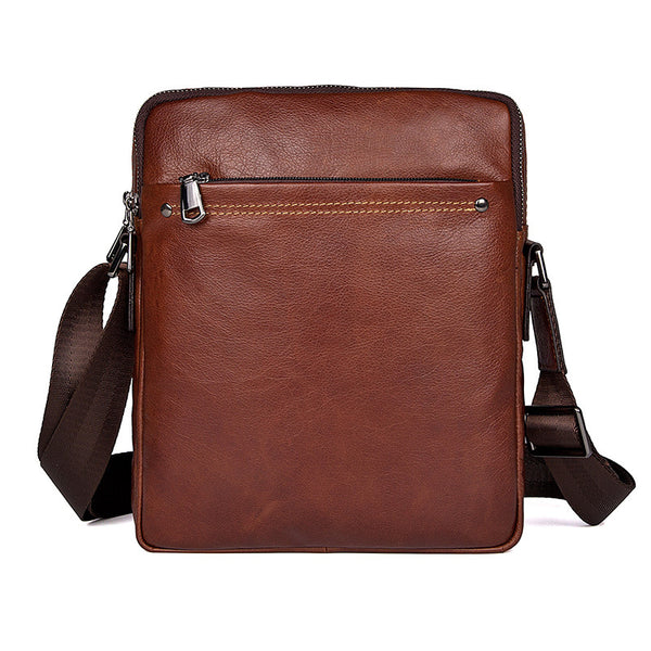 Full Grain Leather Shoulder Bag, Messenger Bag, Mens Vertical Messenge ...