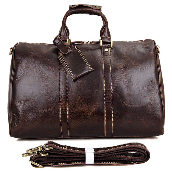 Leather Travel Bag Overnight Bag, Mens Leather Duffel Bag, Business Tr ...
