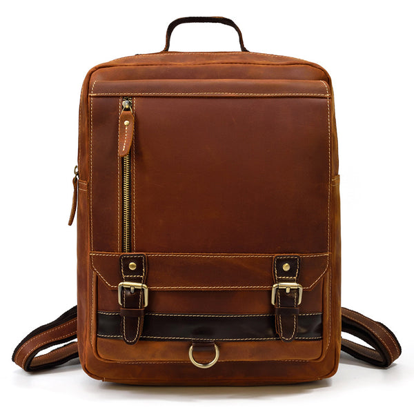 Flash Sale Crazy Horse Leather Backpack Handmade Travel Backpack Laptop Backpack