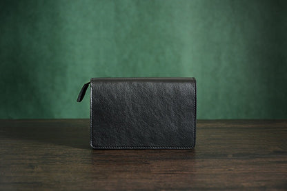 Mens' Vintage Genuine Leather Clutch Purse Men Business Clutch Hand Bag Cowhide Wallet D075 - ROCKCOWLEATHERSTUDIO
