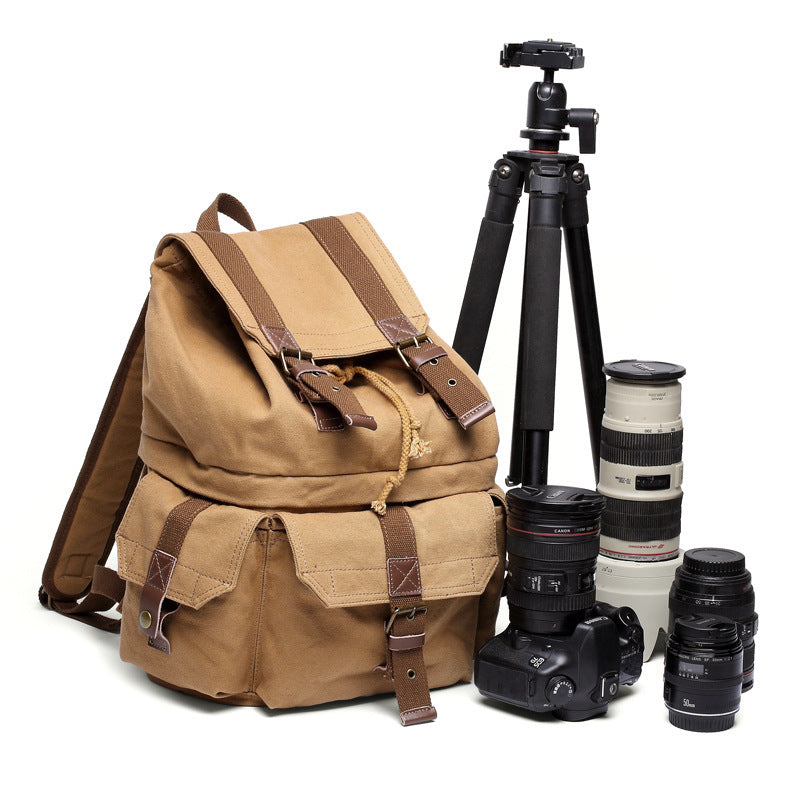 DSLR Camera Backpack Canvas Camera Backpack Canvas Travel Backpack – RockCow Leather Studio