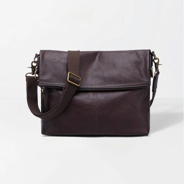 Retro Men Shoulder Bag Full Grain Leather Men Messenger Bag Men Crossbody Bag YD8121 - ROCKCOWLEATHERSTUDIO