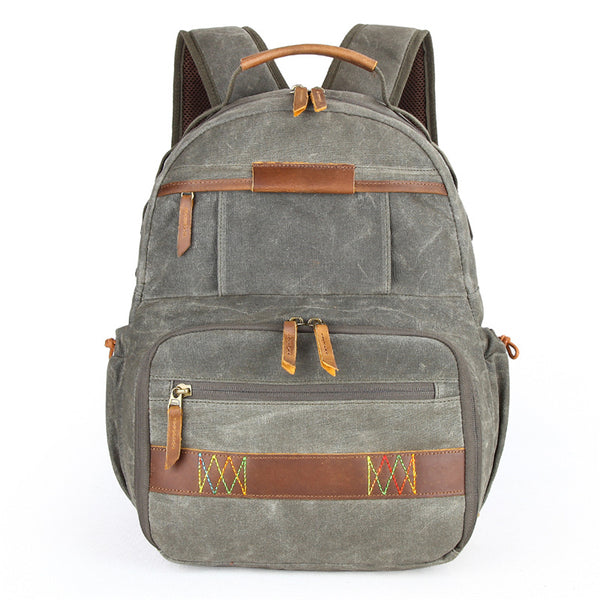 Waterproof DSLR Camera Backpack Canvas Travel Backpack Camera Backpack QSM3036 - ROCKCOWLEATHERSTUDIO