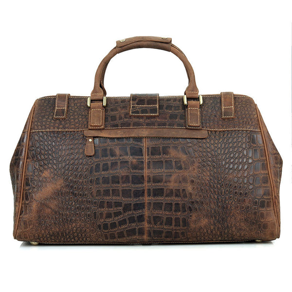 designer travel bags men's Designer Crazy Horse Leather Duffle Bag, Leather Travel Bag, Leather W – RockCow Leather Studio
