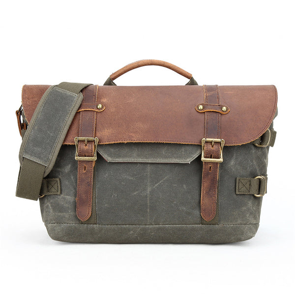 Waterproof Canvas DSLR Camera Bag Canvas Shoulder Camera Bag Messenger Bag QSM3032 - ROCKCOWLEATHERSTUDIO