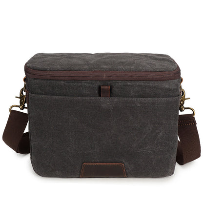 Photographic Hunter Camera Bag Waxed Canvas DSLR Camera Bag Vintage Crossbody Messenger Bag 3191 - ROCKCOWLEATHERSTUDIO