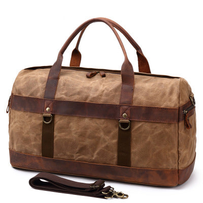 Canvas Duffle Bag with Leather Trim ,Travel Duffel Bags, Overnight Bag – RockCow Leather Studio