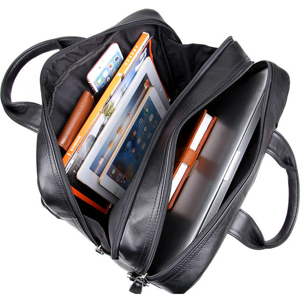 Big Capacity Laptop Messenger Bag Business Briefcase Men Leather