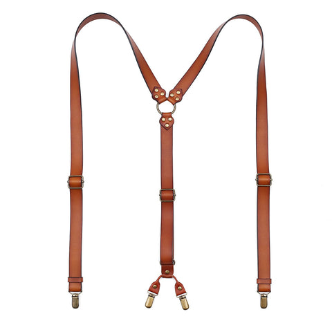 Leather Suspenders For Men Adjustable Design Genuine Leather Suspenders Groomsmen Gifts Mens Leather Suspenders