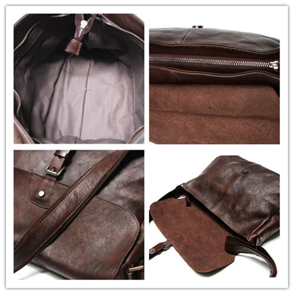 Men Messenger Bag Full Grain Leather Shoulder Bag Postman Bag ZB73 –  ROCKCOWLEATHERSTUDIO