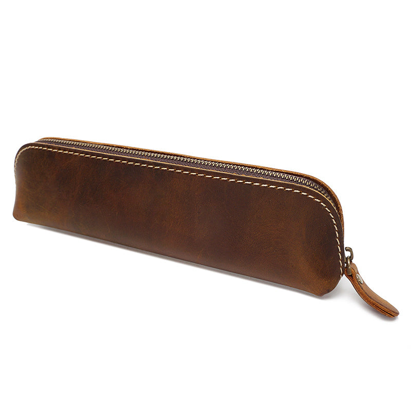 Retro leather thin pencil case-retro Brown(limited quantity while stocks  last) - Shop motherhouse-tw Pencil Cases - Pinkoi