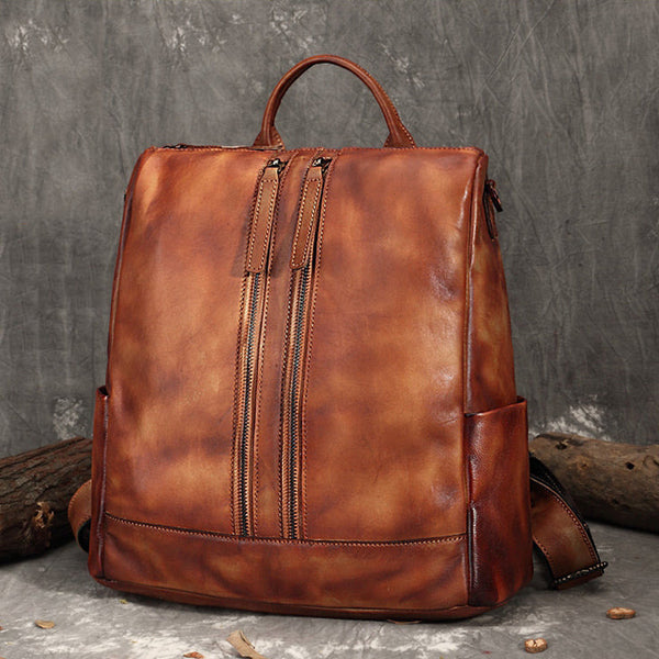 Handmade Leather Backpack, School Backpack, Handbags For Women FY8112 - ROCKCOWLEATHERSTUDIO