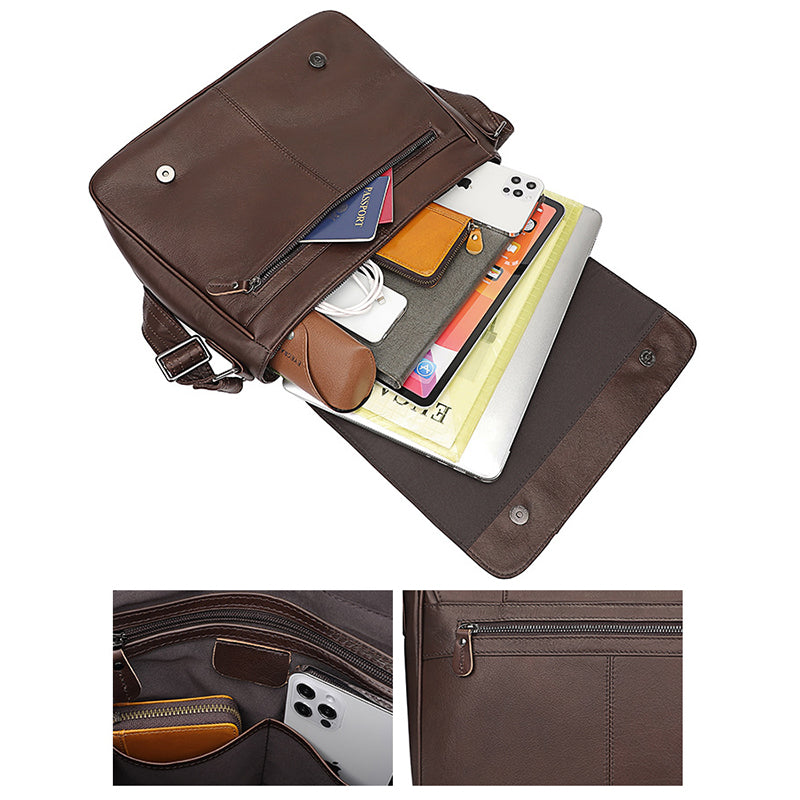 Bike Messenger Bag Men Vintage Leather Bags Crossbody Side Bags