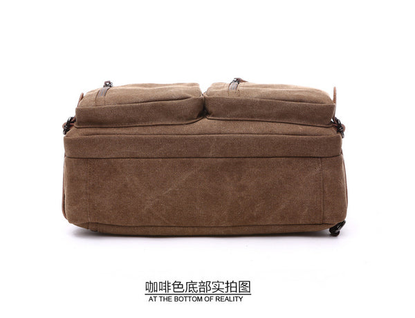 Canvas Briefcase Mens Canvas Messenger Bag Shoulder Laptop Bag Convertible Backpack