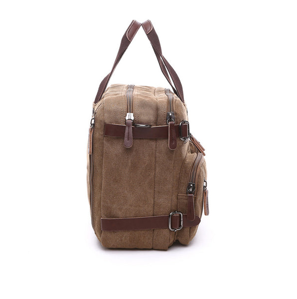 Canvas Briefcase Mens Canvas Messenger Bag Shoulder Laptop Bag Convertible Backpack