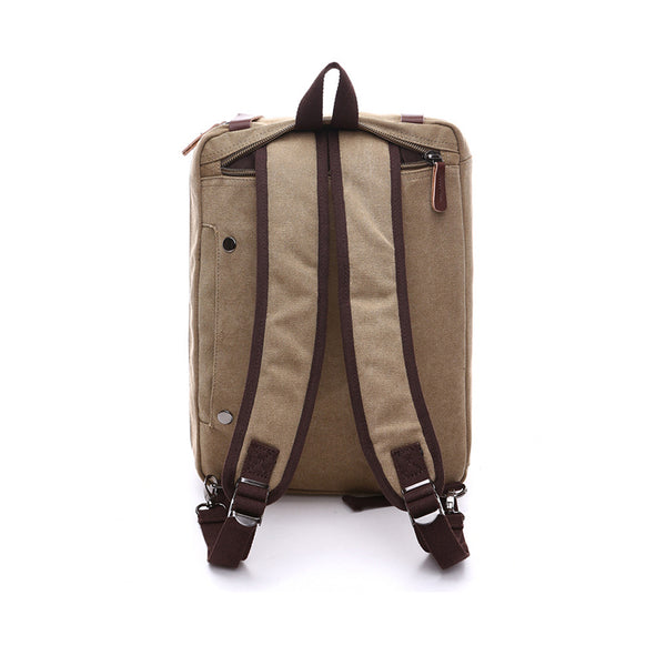 Canvas Briefcase Mens Canvas Messenger Bag Shoulder Laptop Bag Convertible Backpack Navy / L