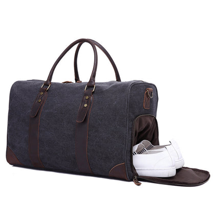 Canvas Duffle Bag Vintage Canvas Travel Weekend Bag Carry On Bag With Shoes Compartment