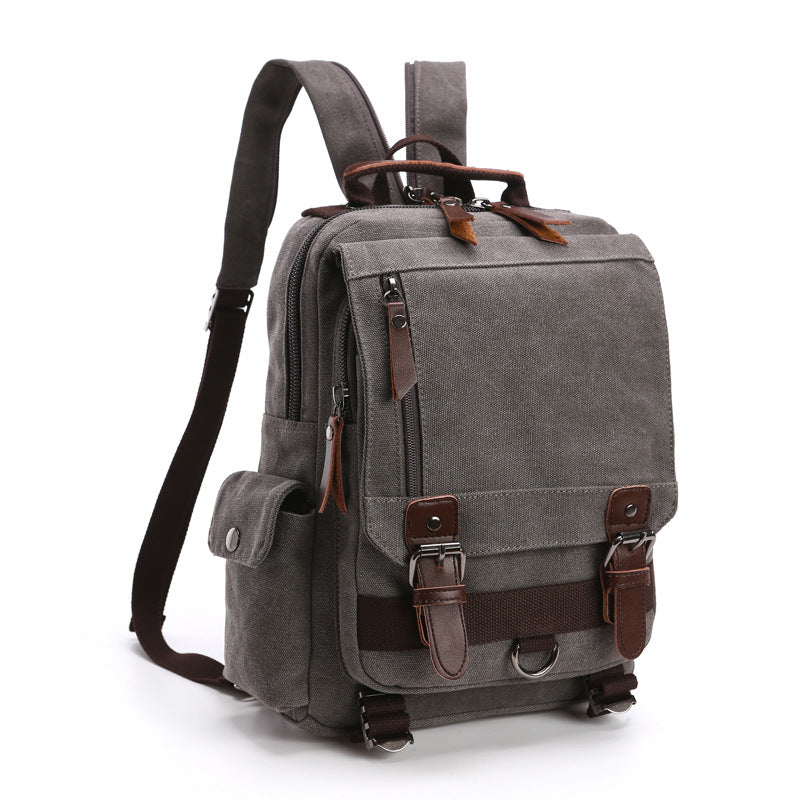 Canvas Travel Backpack Casual Canvas Backpack Stylish Unisex School Ba – RockCow Leather Studio