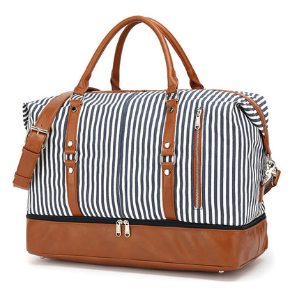 Canvas Travel Bag Waterproof Canvas Gym Bag Stylish Canvas Leather Duffel Bag Unisex Weekender Bag