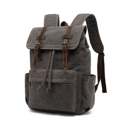 Canvas With Leather Travel Backpack Canvas And Full Grain Leather Rucksack Canvas Laptop Backpack YS138