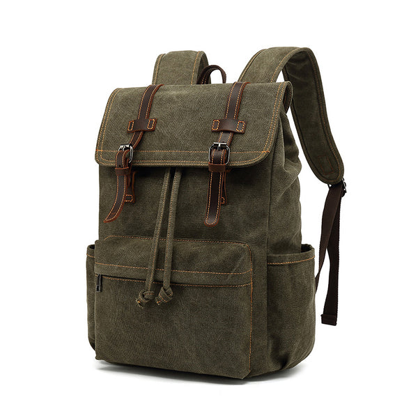 Canvas With Leather Travel Backpack Canvas And Full Grain Leather Ruck – RockCow Leather Studio