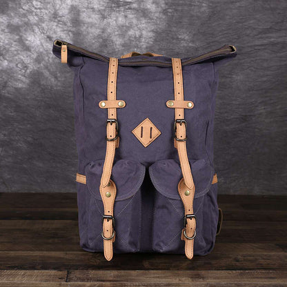 Canvas Men Travel Backpack Laptop Backpack Large Capacity School Backpack YC03 - ROCKCOWLEATHERSTUDIO
