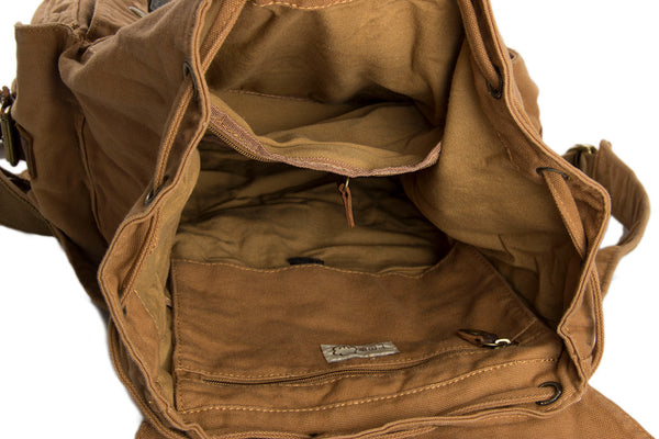 canvas leather backpack wholesale Wholesale High Quality Canvas Backpack, Shoulder Backpack, Canvas Leat – RockCow Leather Studio