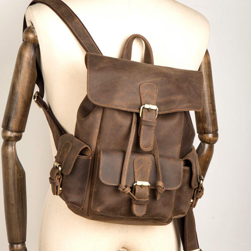 distressed leather backpacks Laptop Backpack The Handmade Store or travelling Crazy Horse Leather Backpack Retro