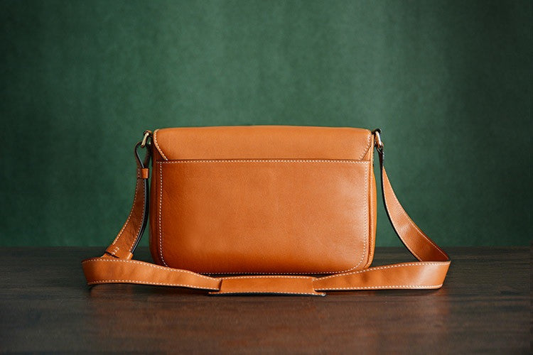 Custom Handmade Italian Vegetable Tanned Leather Satchel, Messenger Bag, Shoulder  Bag, Men Bag D003