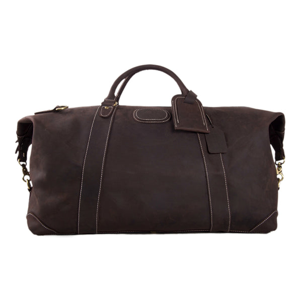 Men's Genuine Leather Duffle Bag , Large Weekender & Travel Gym Bag – RockCow Leather Studio