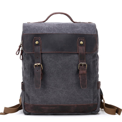 Waxed Canvas School Backpack, Casual Daily Backpack, Hiking Bag FX064-2 - ROCKCOWLEATHERSTUDIO