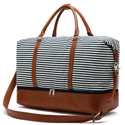 Fashion Waterproof Canvas Travel Bag Tote Duffle Bag For Unisex Canvas Leather Gym Bag Overnight Bag