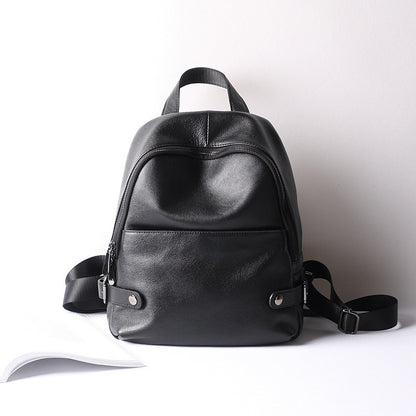 Women Leather Rucksack, Large Capacity Shoulder Bag, Top Grain Travel Backpack 9241 - ROCKCOWLEATHERSTUDIO