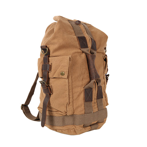 Flash Sale Canvas Travel Backpack Canvas With Leather Hiking Backpack Men's Canvas Laptop Backpack