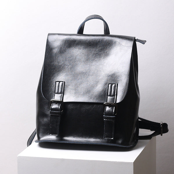 Full Grain Leather Backpack Purse Women Leather Rucksack Convertible S ...