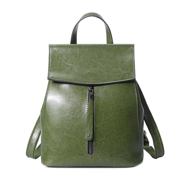 Rossa | Women's backpack in calf leather color green – Il Bisonte