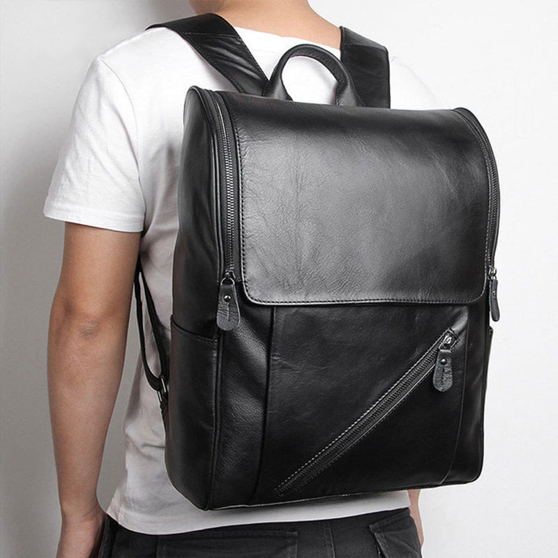 Full Grain Leather Backpacks Mens Travel Backpack Handmade Laptop Backpack Casual Leather School Backpack 7344